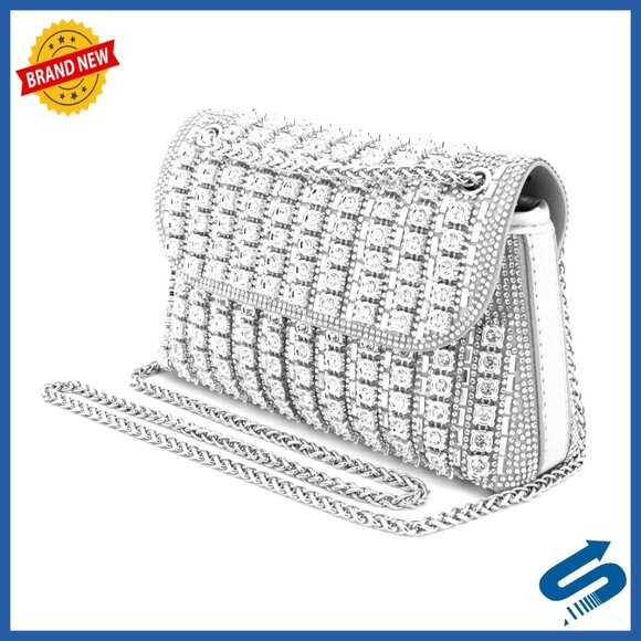 Handbags - Sparkling Rhinestone Evening Clutch Purse Elegant Formal Dinner Party Wear